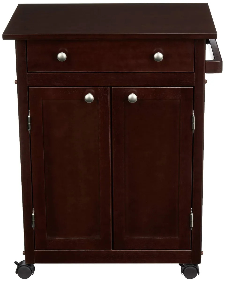 Amazon Basics Classico carrello cucina legno espresso con ruote