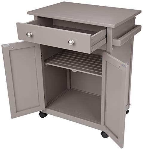 Amazon Basics Classico carrello cucina legno grigio rustico con ruote