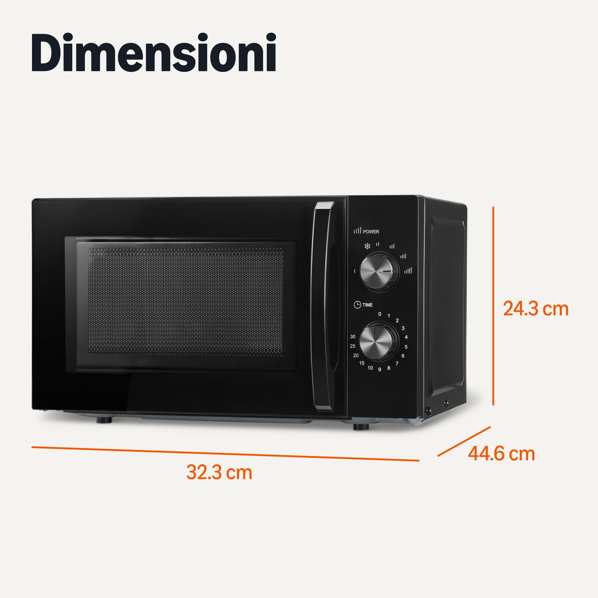 Amazon Basics Forno a Microonde 700W 20L Nero Scongelamento