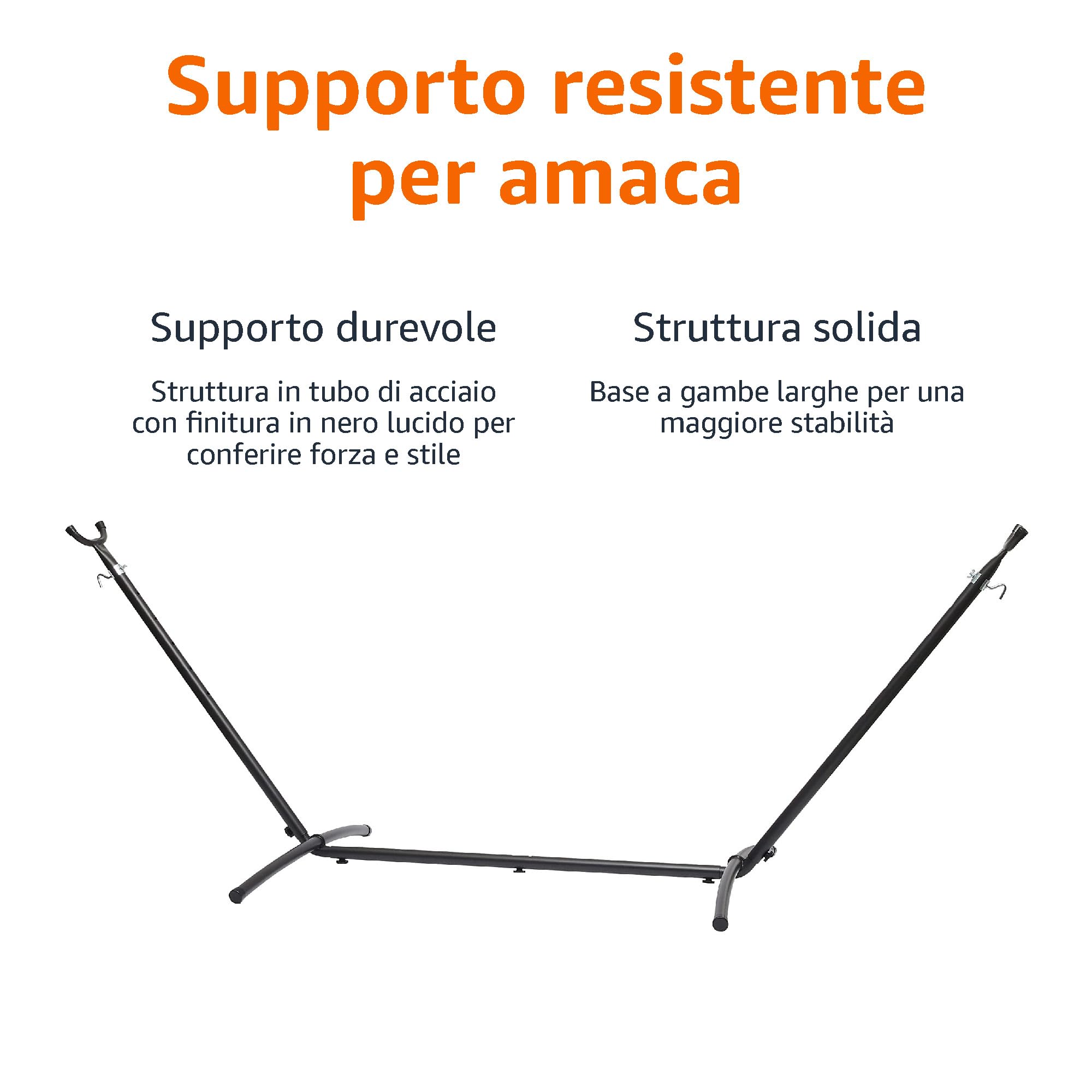 AmazonBasics Supporto per Amaca 2,74 m Acciaio Nero