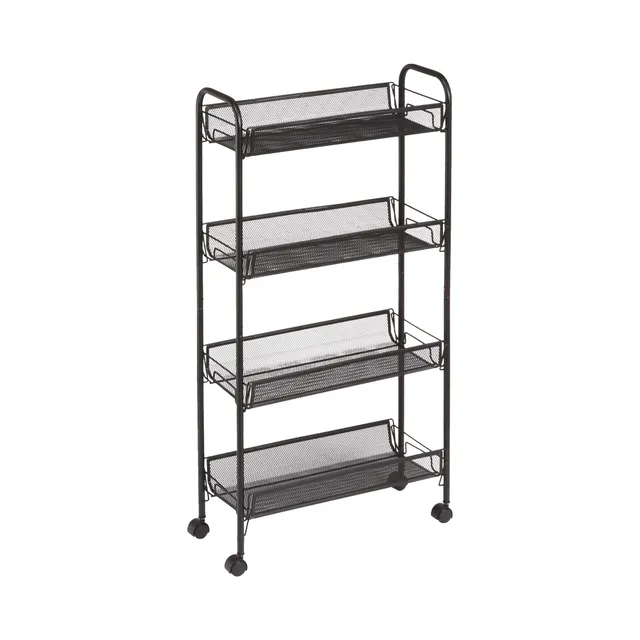 Amazon Basics carrello metallo 4 ripiani nero rete