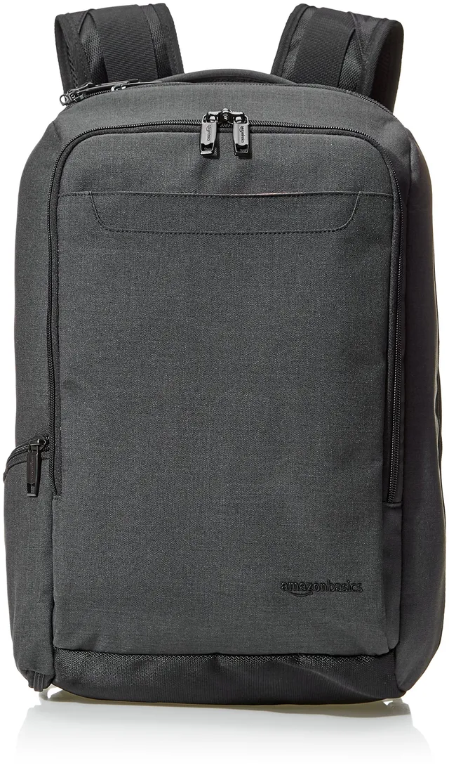 Amazon Basics Zaino Viaggio Nero Compatto Porta Laptop