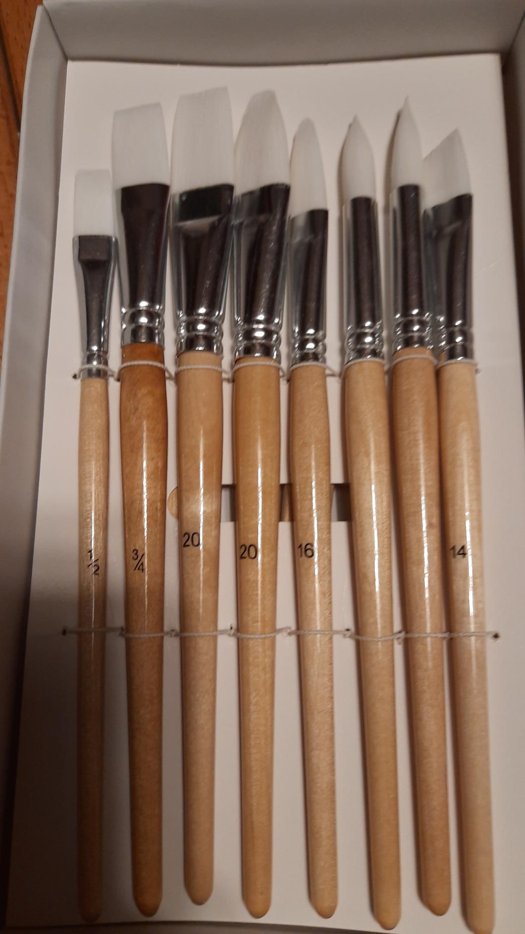 Amazon Basics Set 24 Pennelli Pittura Legno per Artisti