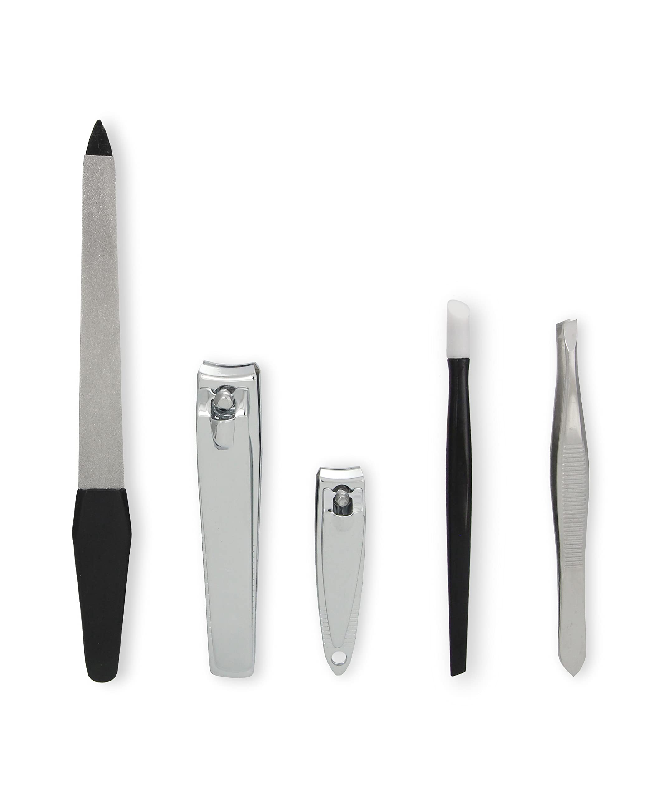 AmazonBasics Kit Toelettatura Manicure 5 Pezzi Acciaio