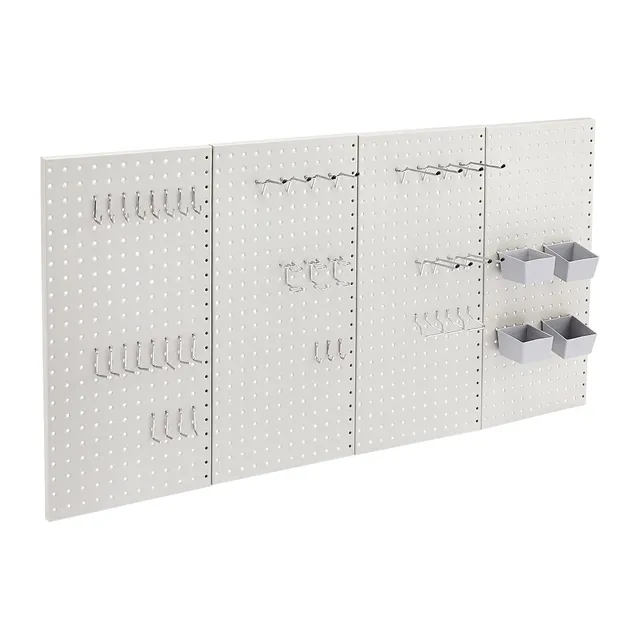 Amazon Basics kit pannelli portautensili metallo grigio 48 pezzi