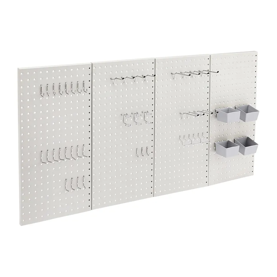 Amazon Basics kit pannelli portautensili metallo grigio 48 pezzi