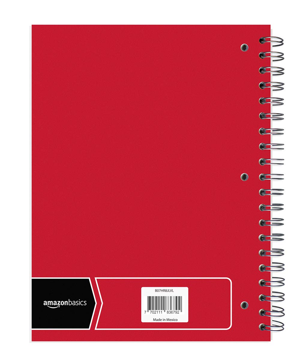 Amazon Basics Quaderni a Righe Larghe 3 Soggetti 6 Pezzi