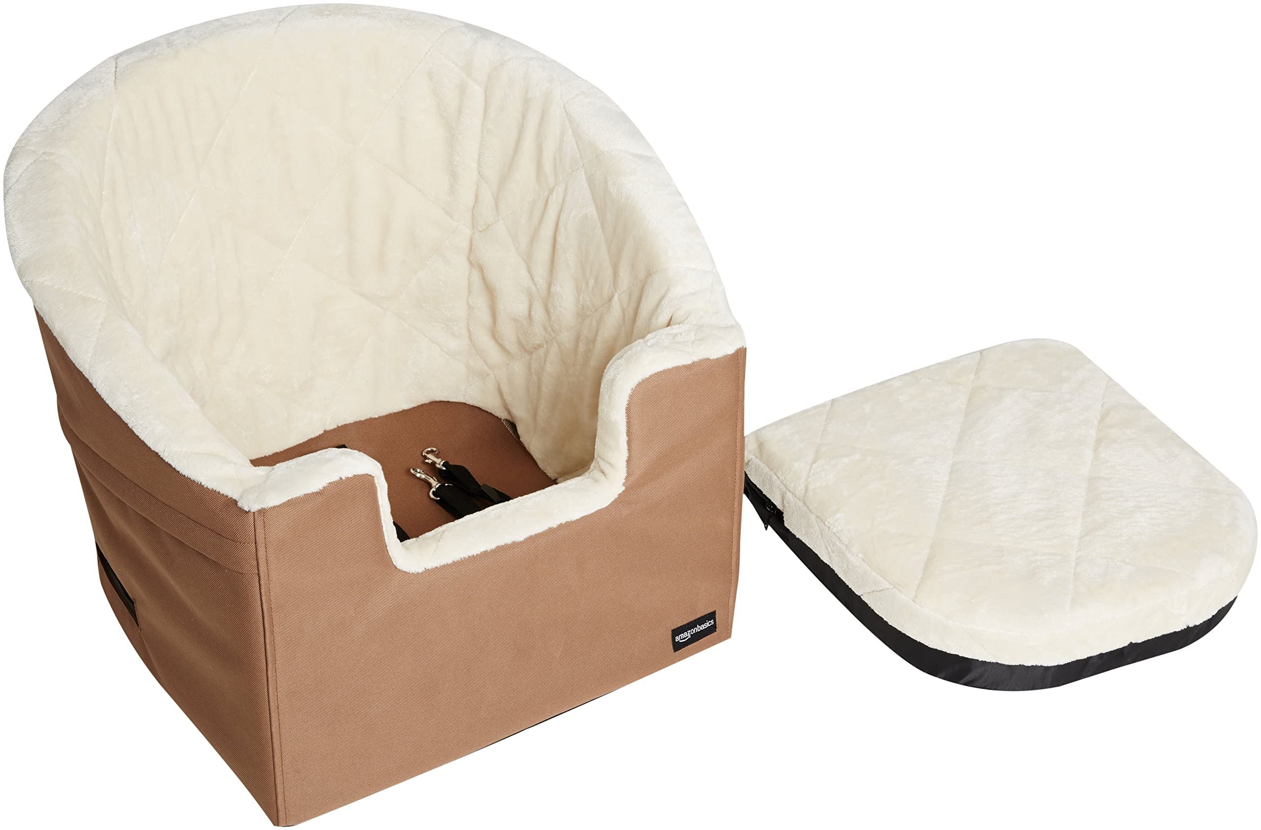 Amazon Basics Seggiolino Auto per Cani beige piccolo