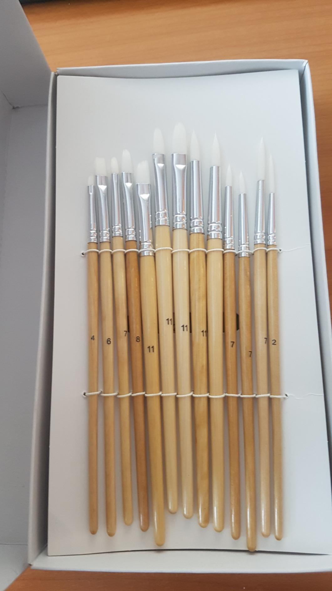 Amazon Basics Set 24 Pennelli Pittura Legno per Artisti