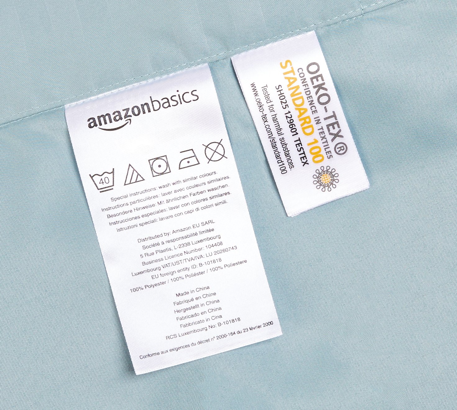 Amazon Basics Deluxe copripiumino microfibra azzurro 240x220 antipiega