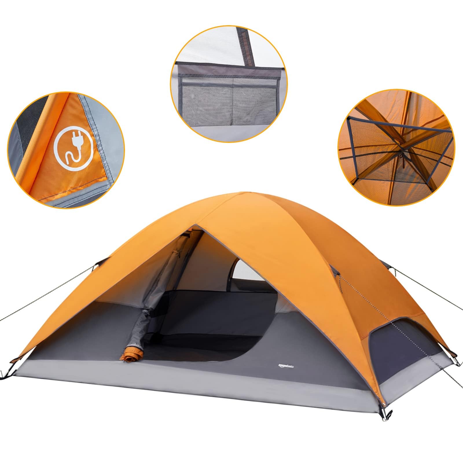 AmazonBasics Tenda Campeggio Cupola 4 Persone Impermeabile