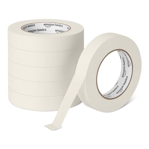 Amazon Basics nastro per mascheratura beige 2,4cm 6 rotoli
