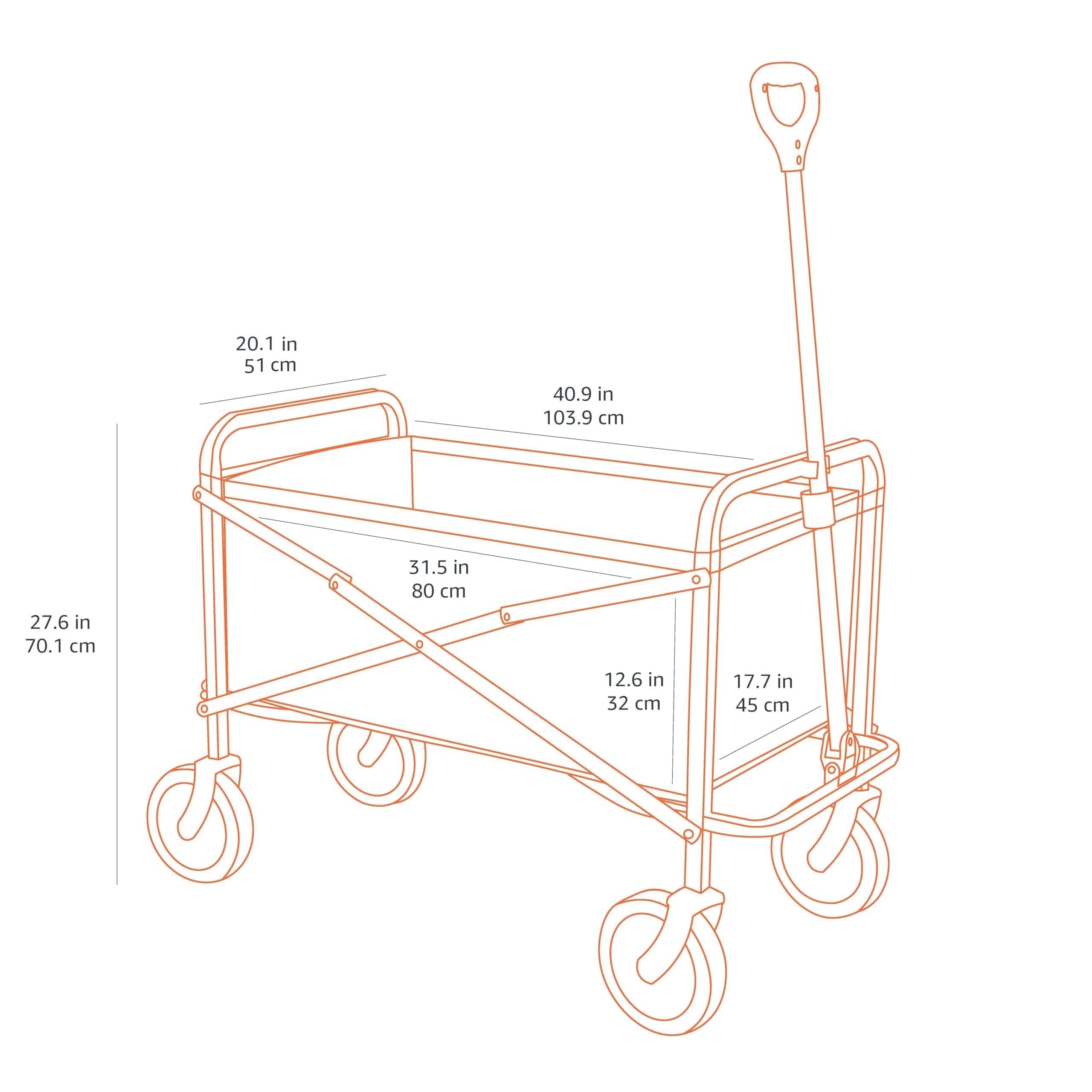AmazonBasics Carrello Pieghevole Giardino Rosso 120 kg