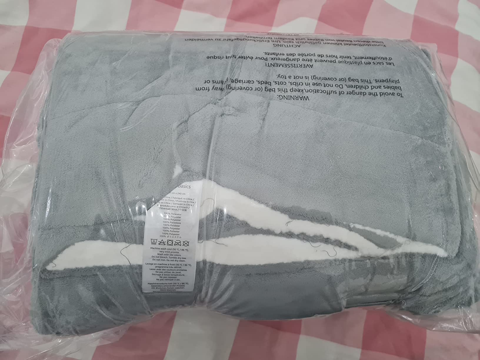 Amazon Basics coperta sherpa micro-mink nera 220x240 cm