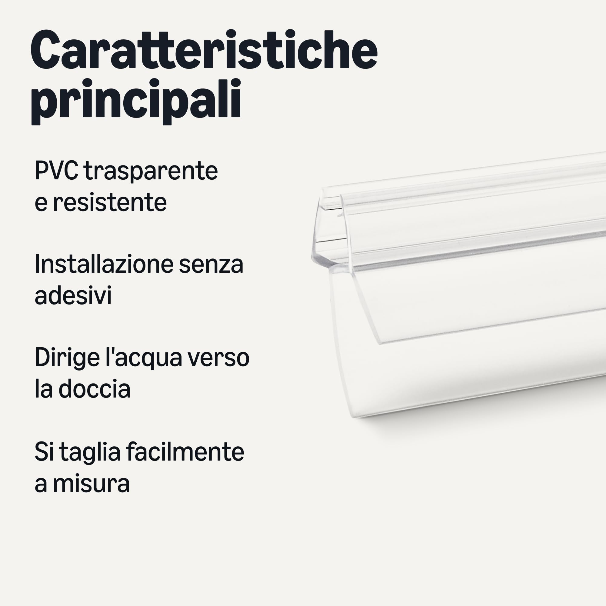 Amazon Basics Guarnizione Box Doccia 87,5 cm Trasparente PVC
