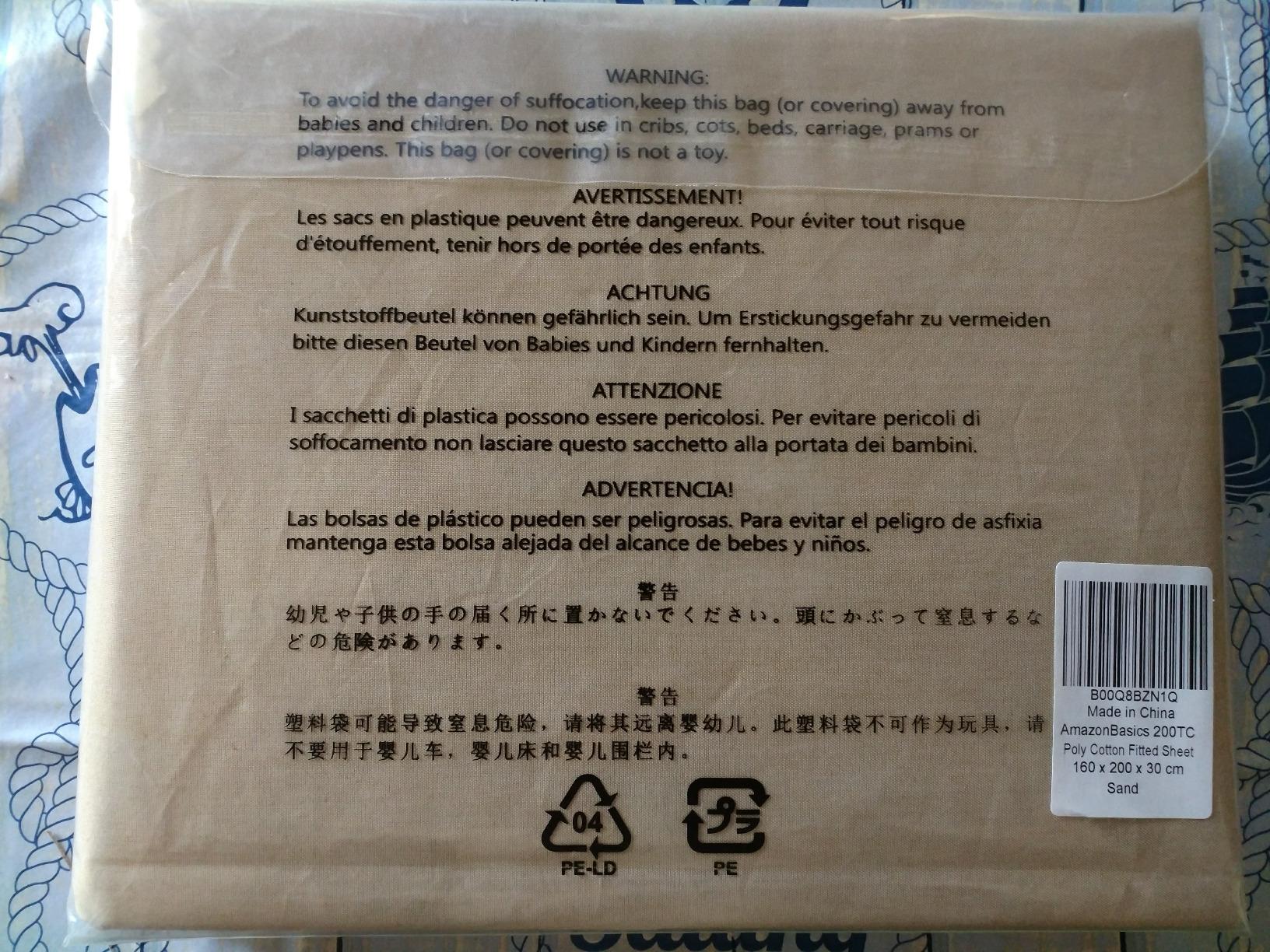 AmazonBasics Lenzuolo con Angoli 160x200 Bianco Cotone