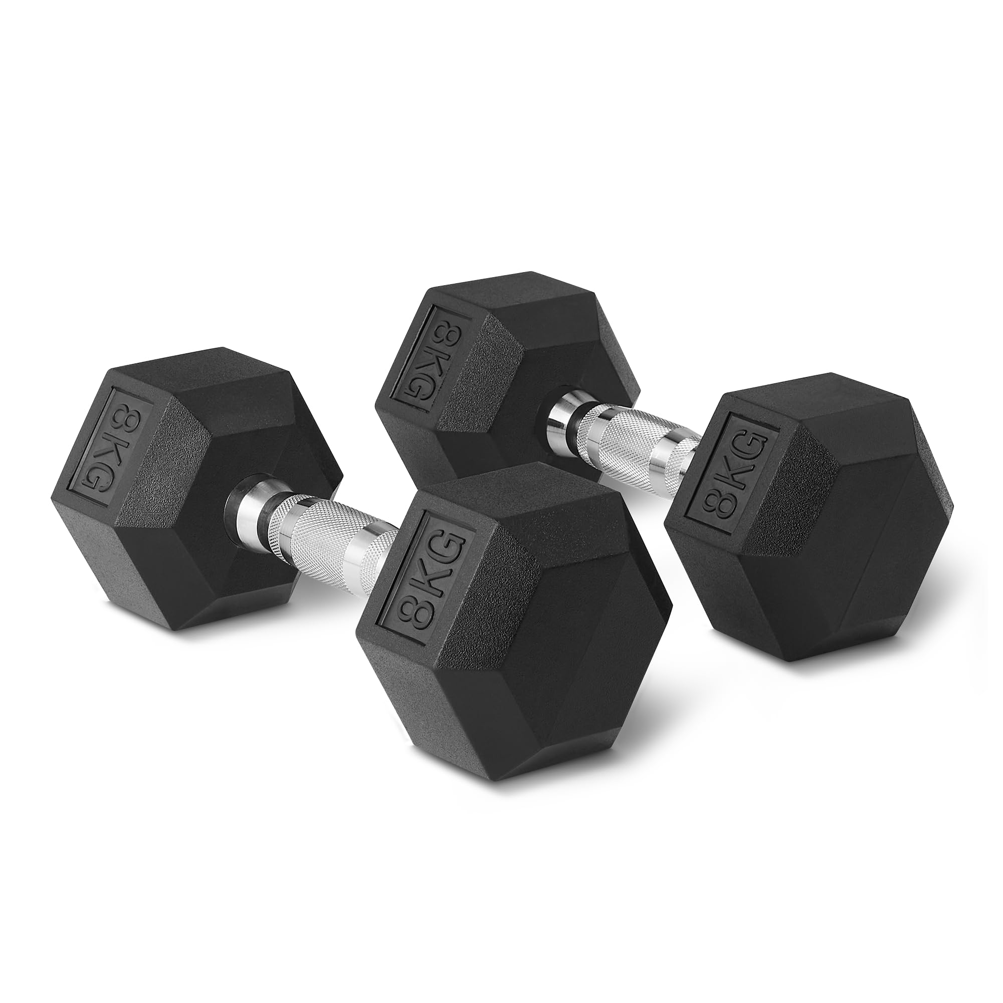 Amazon Basics set 2 manubri esagonali gomma 6 kg antiscivolo