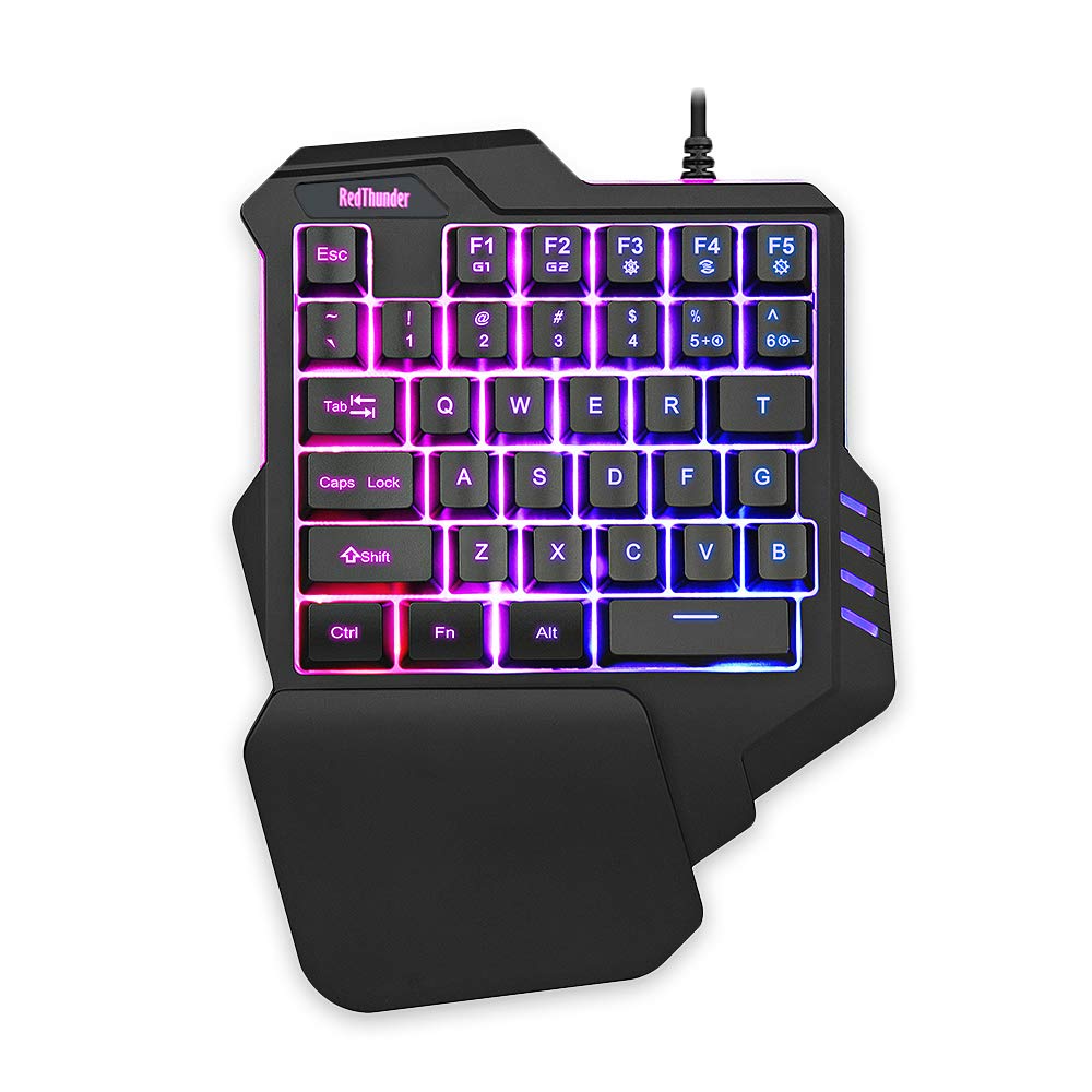 RedThunder G60 Tastiera Gaming a Una Mano Wireless Nera RGB
