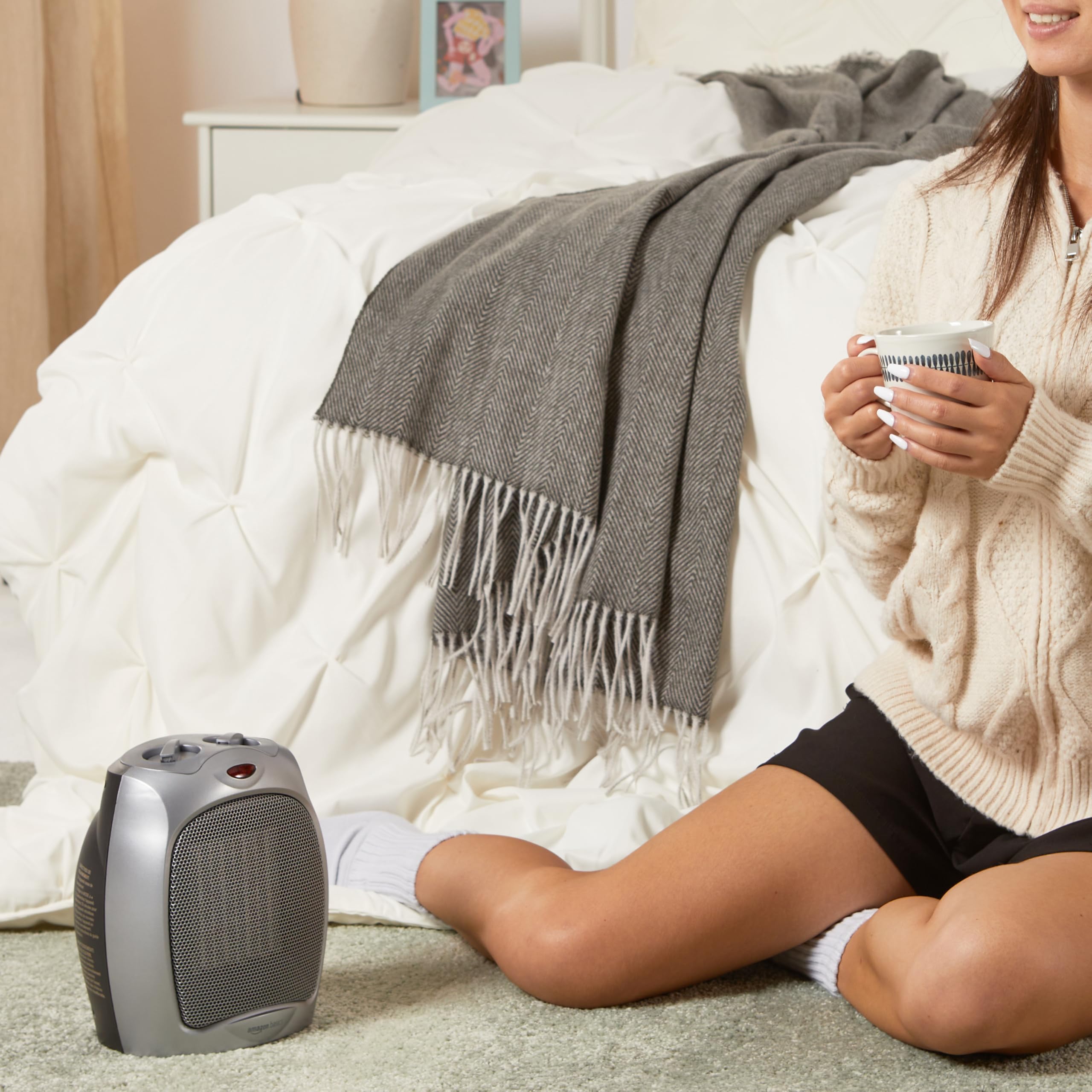 AmazonBasics Stufetta Elettrica 1500W Protezione Ribaltamento