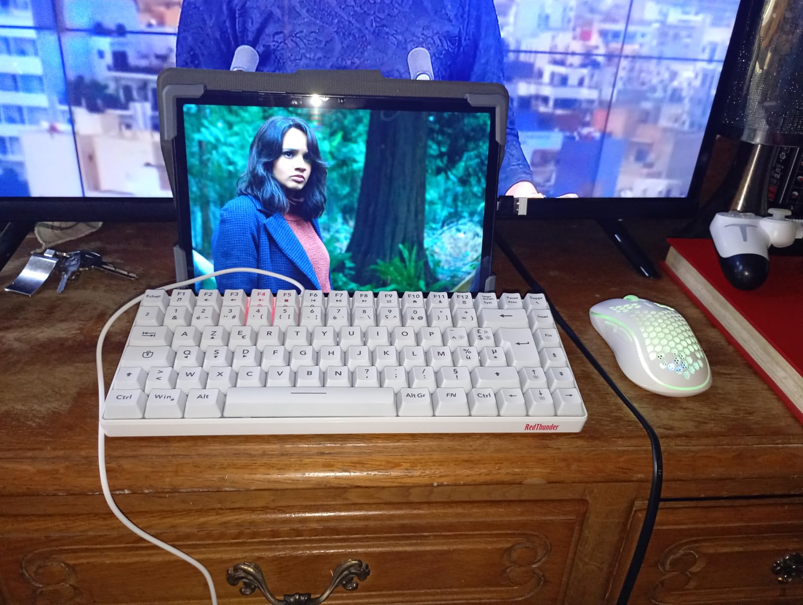 RedThunder K84 Combo Tastiera e Mouse Wireless Nero AZERTY