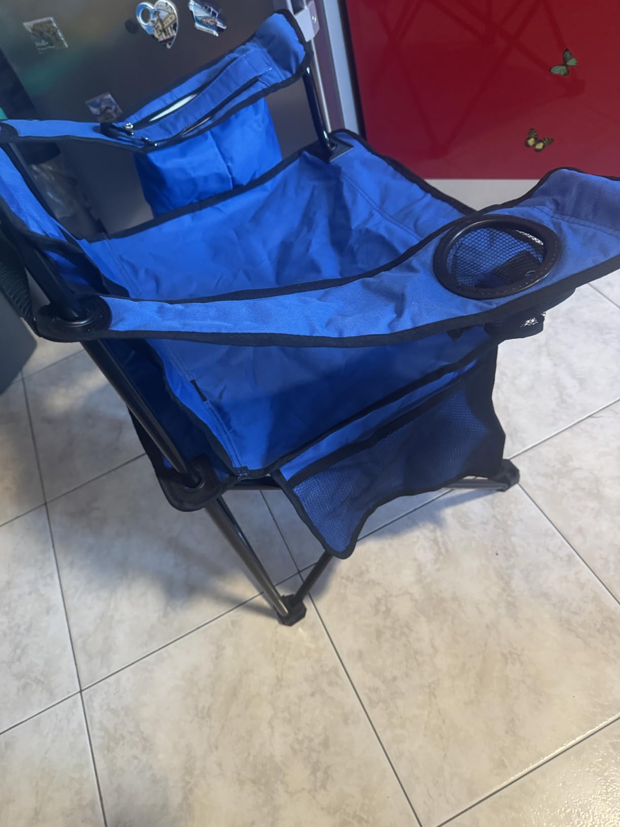 AmazonBasics Sedia da Campeggio Normale Blu in Rete