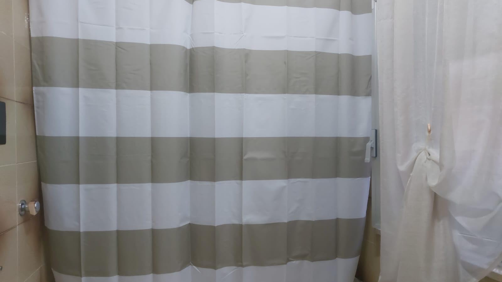Amazon Basics tenda doccia tessuto bianca 183x183 cm antimuffa