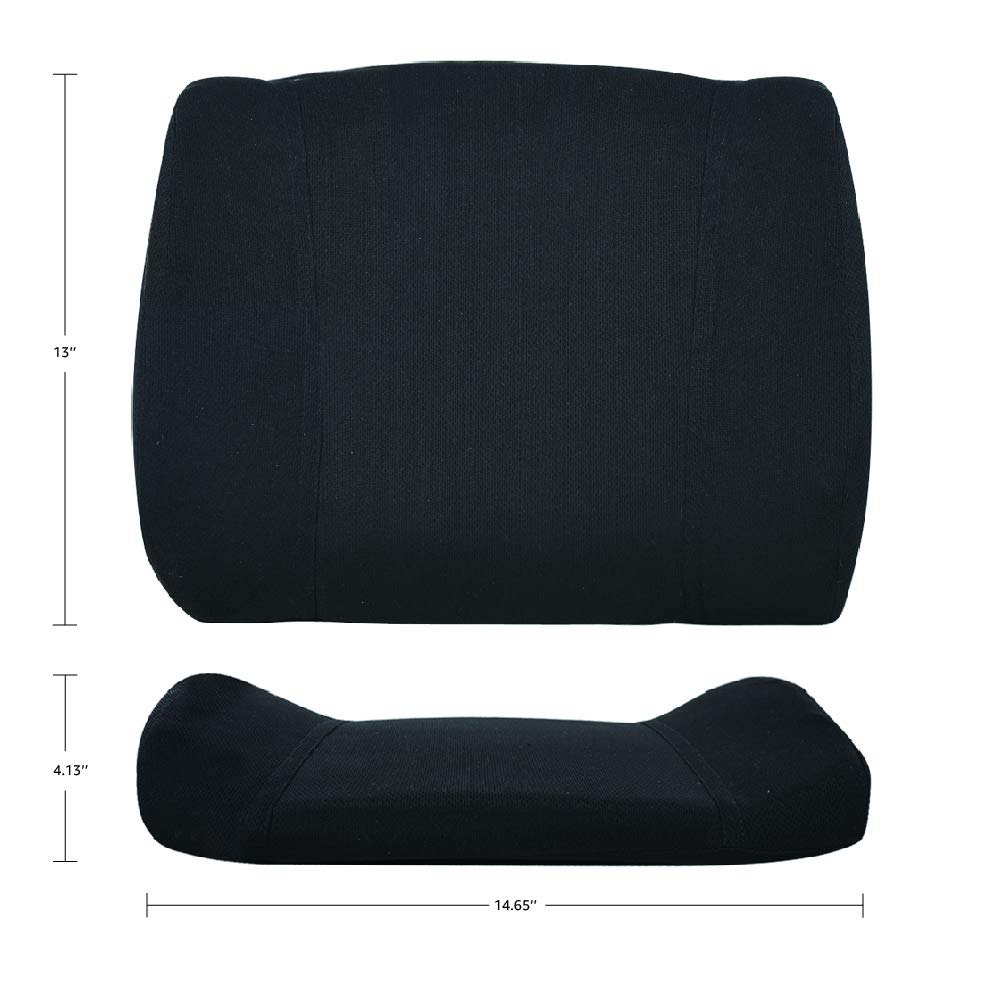 AmazonBasics Cuscino Lombare Memory Foam Nero Supporto Schiena