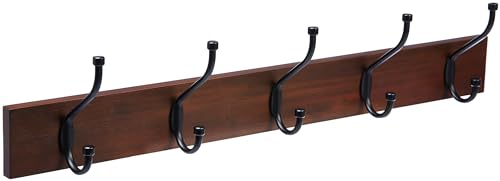 Amazon Basics Appendiabiti da Parete Legno Noce Chiaro 1 pezzo