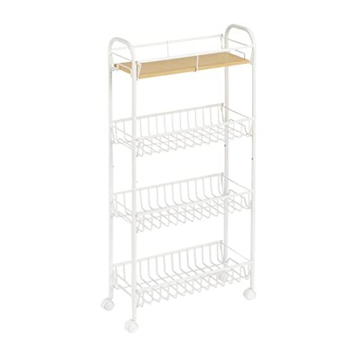 Amazon Basics carrello portavivande 4 ripiani bianco 41,5cm legno