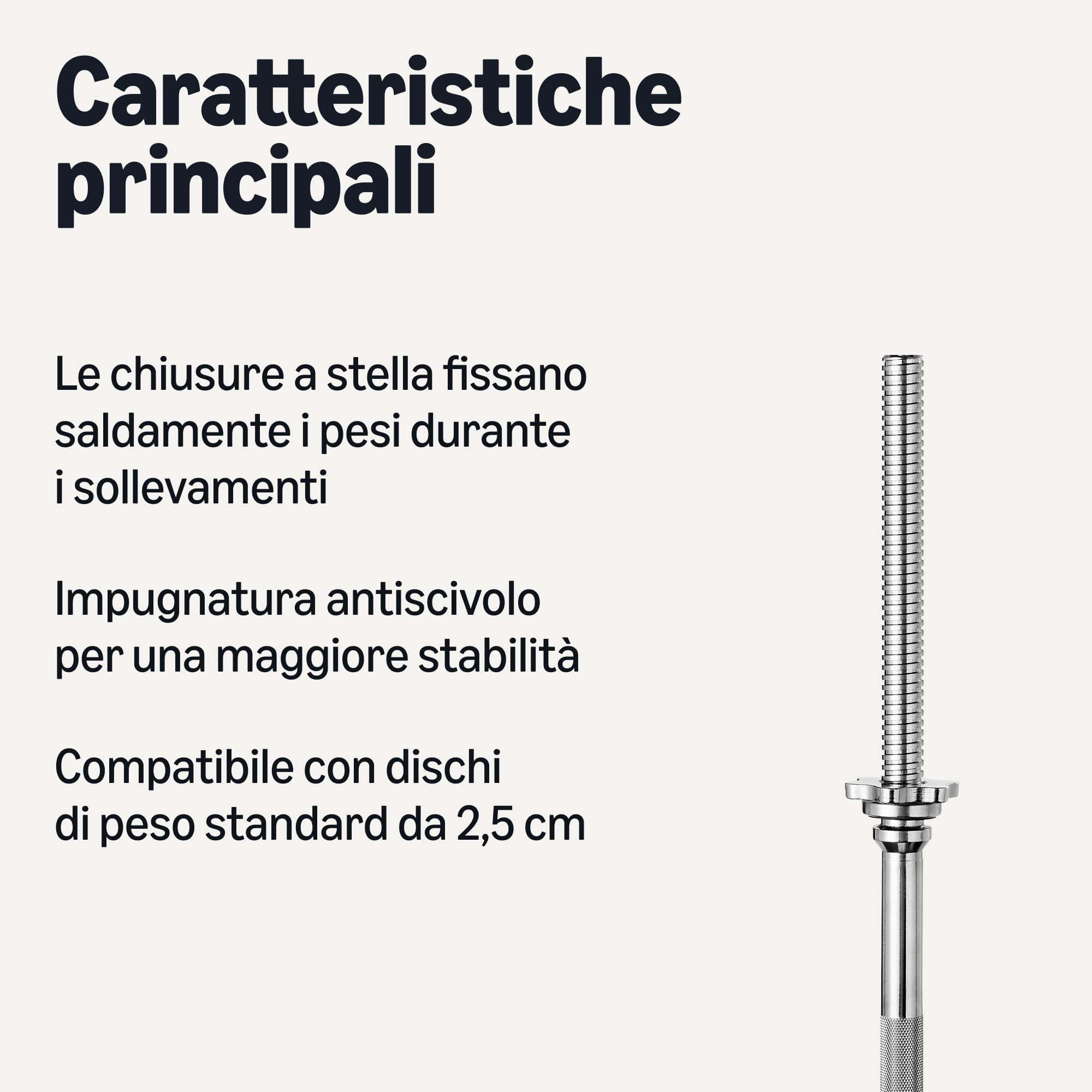 Amazon Basics Bilanciere Dritto 152,4cm Cromato