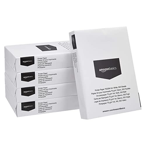 Amazon Basics Carta A4 75 g/m² 2500 Fogli Bianca Stampa