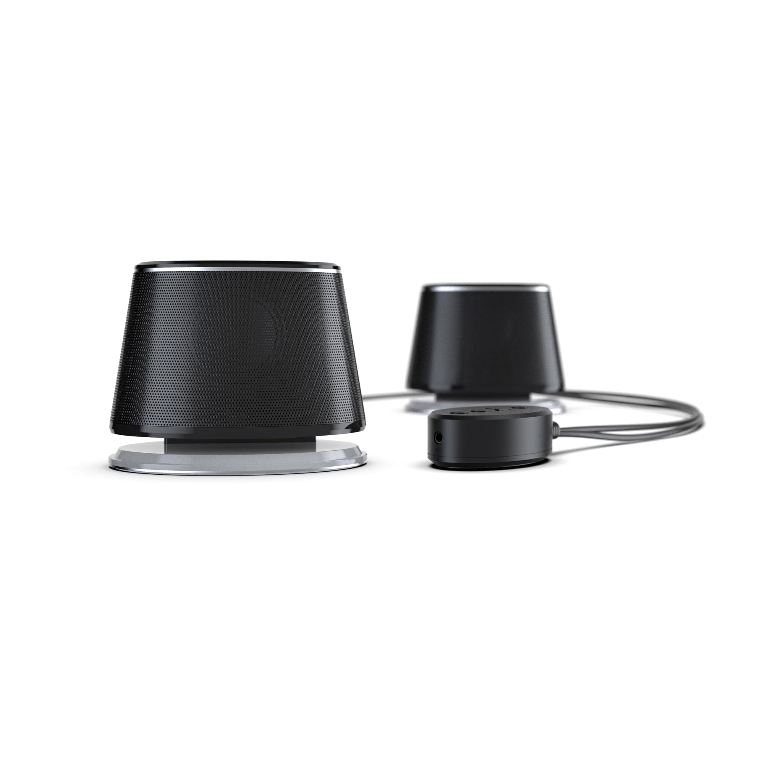 AmazonBasics Altoparlanti PC Bluetooth USB Grandi Neri LED Blu