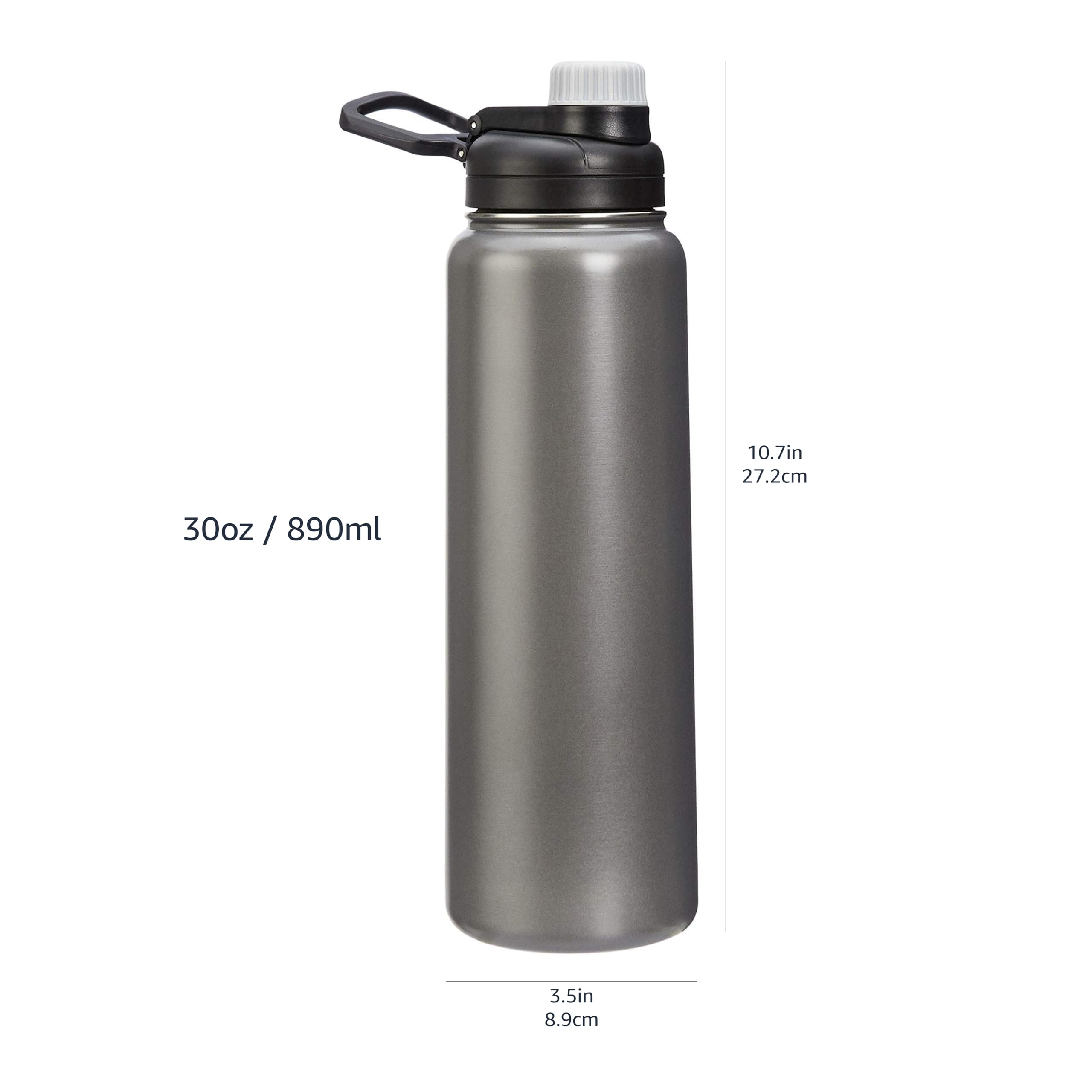 AmazonBasics Bottiglia Termica Acciaio 890 ml Grigio Beccuccio