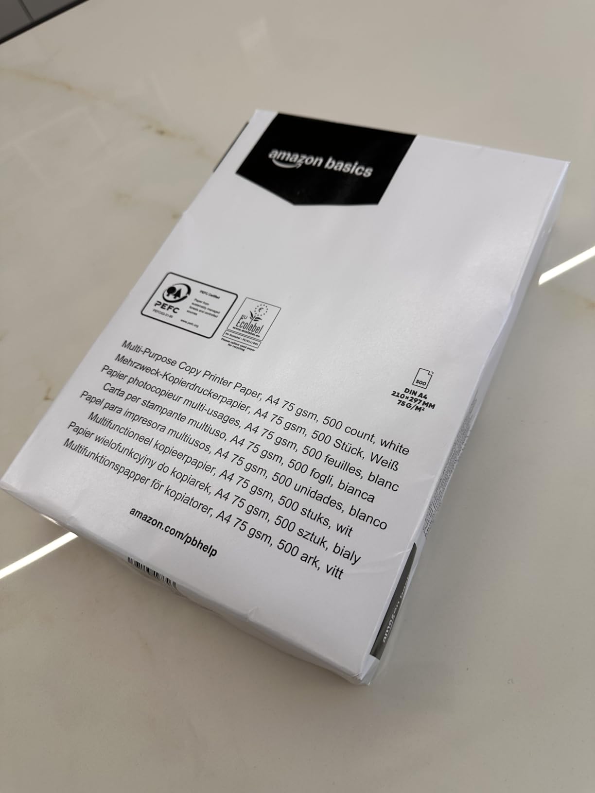 Amazon Basics carta A4 75 g/mq bianca 2500 fogli 5 risme