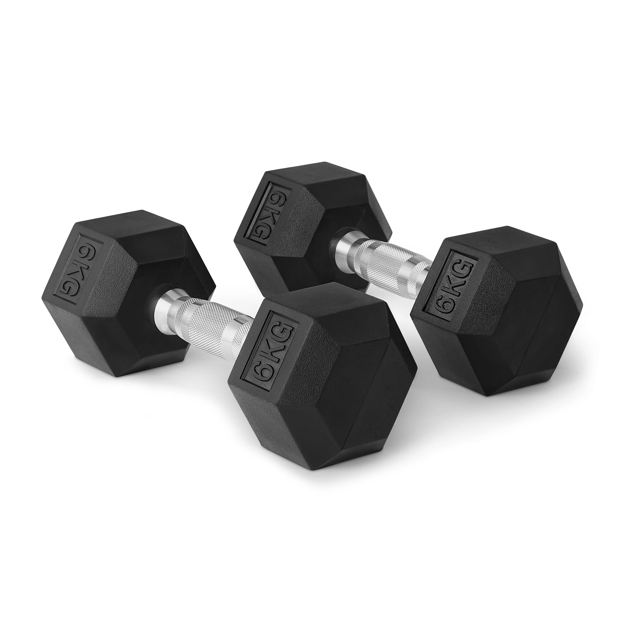 Amazon Basics set 2 manubri esagonali gomma 6 kg antiscivolo