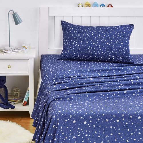 AmazonBasics Set lenzuola microfibra blu navy 3 pezzi bambini