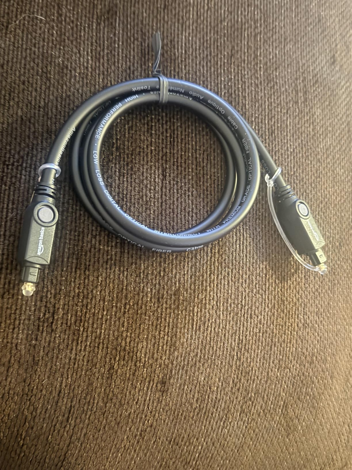 Amazon Basics Cavo Ottico Toslink 1 m Nero Audio Digitale