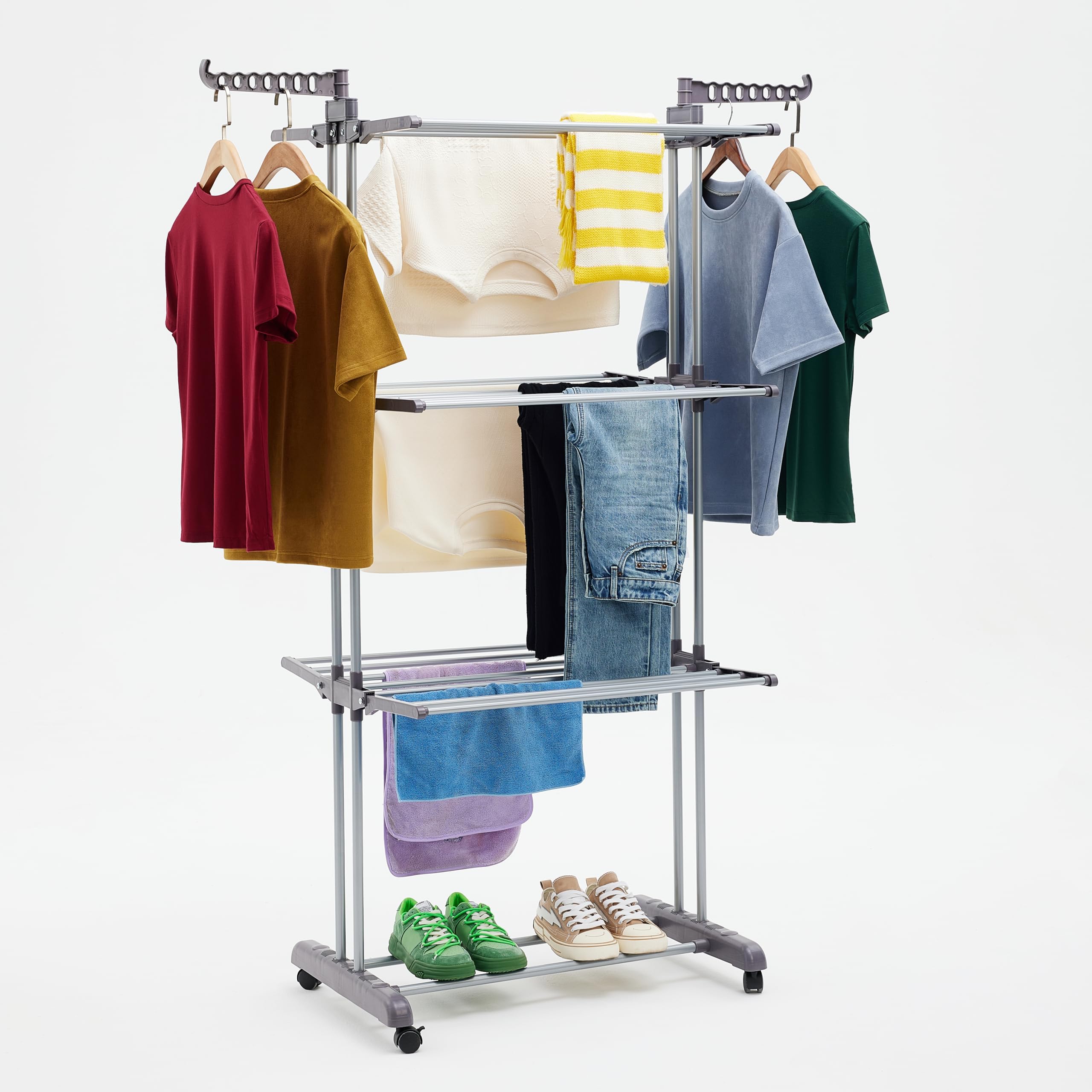 AmazonBasics Stendibiancheria a Torre 4 Livelli Bianco 173cm