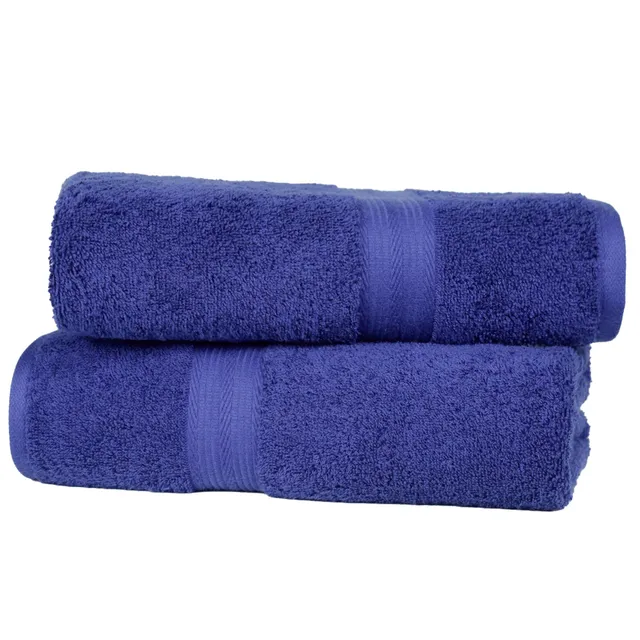 AmazonBasics set asciugamani bagno blu 2 pezzi cotone