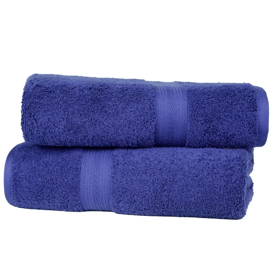 AmazonBasics set asciugamani bagno blu 2 pezzi cotone