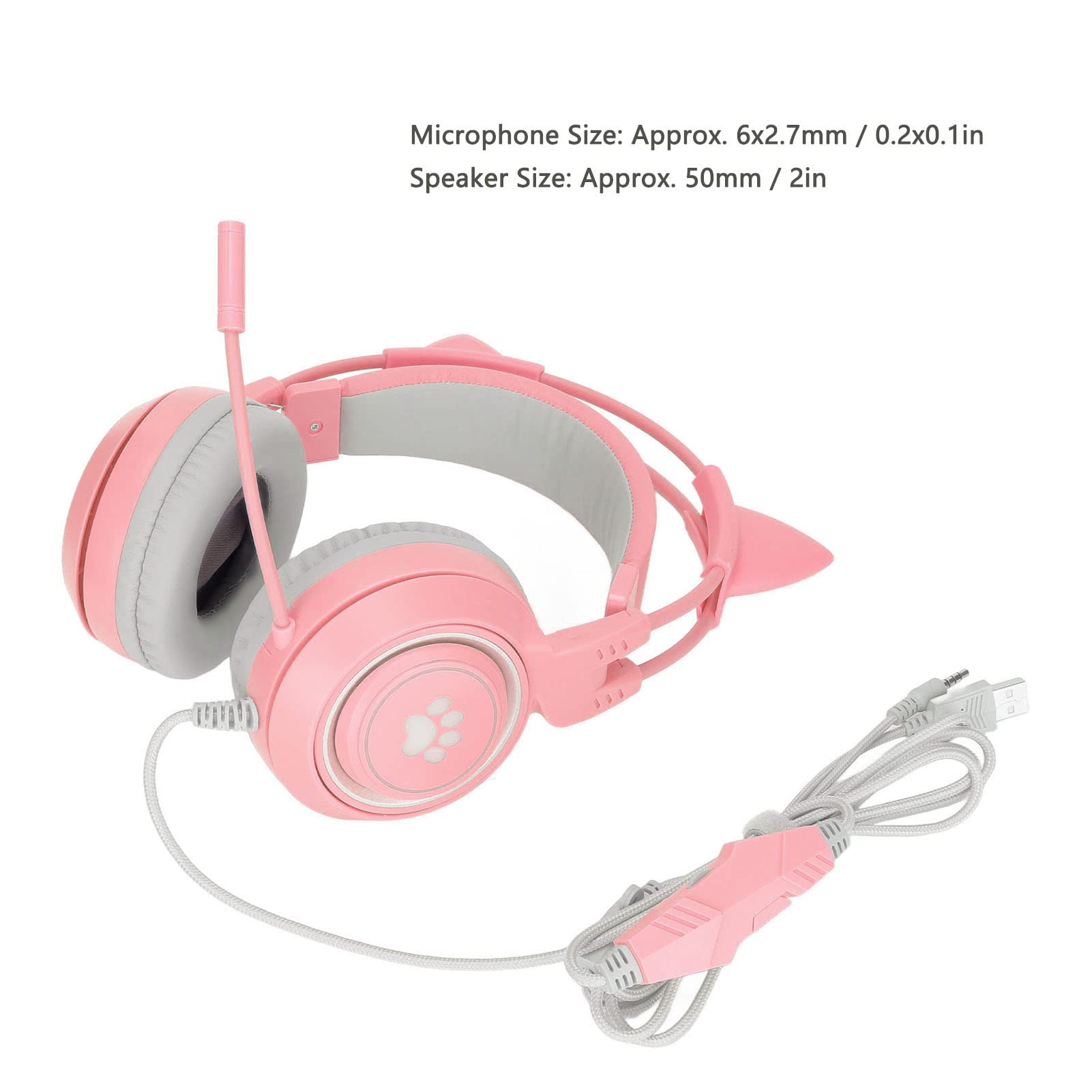 Elprico SY-G2 cuffie gaming rosa orecchie gatto USB