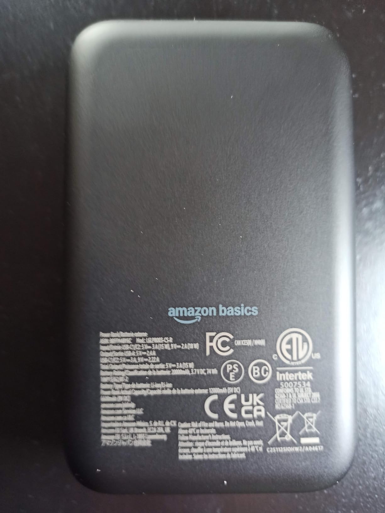 Amazon Basics Power Bank 20000mAh Nero 3 Porte