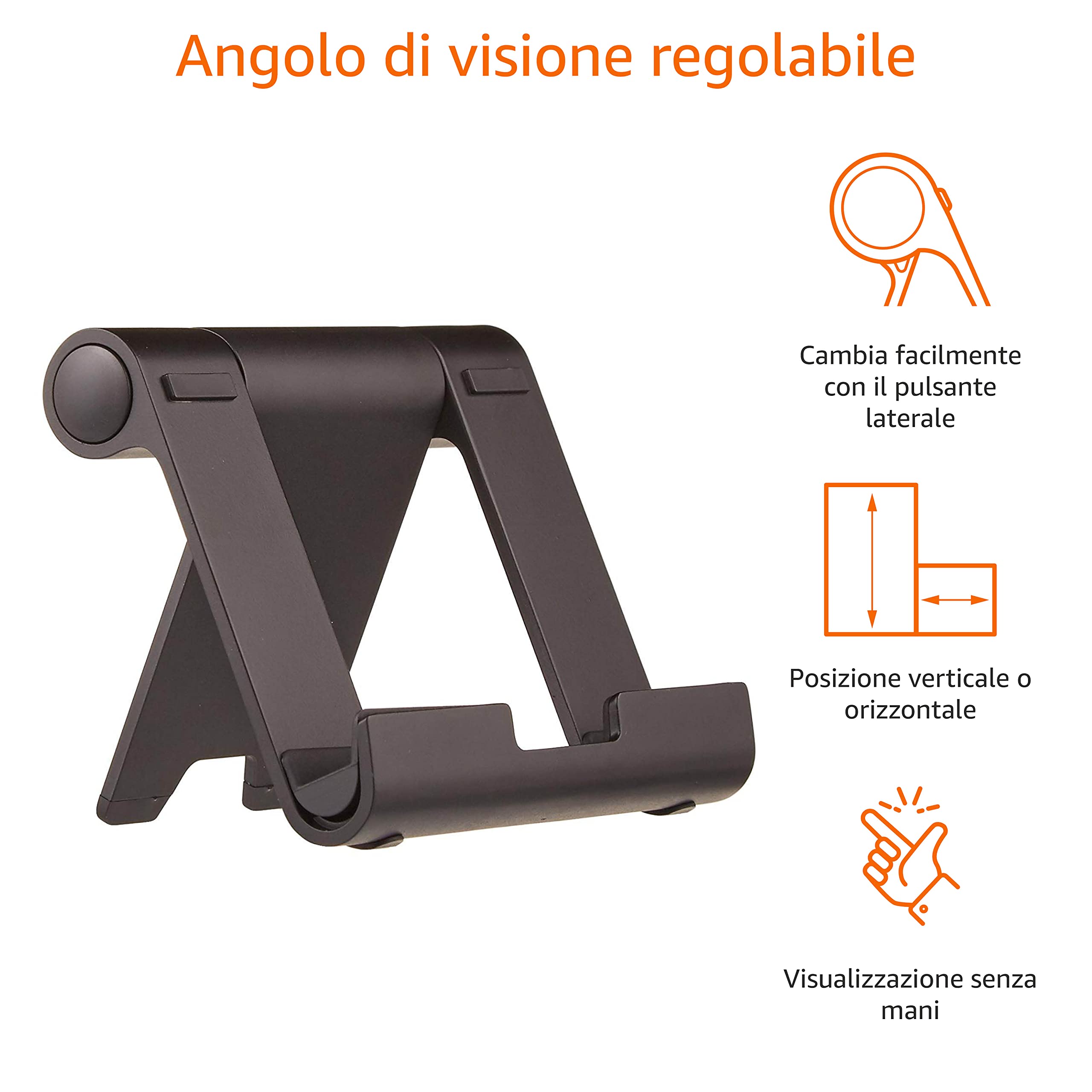 AmazonBasics Supporto tablet 4-10 pollici inclinabile nero