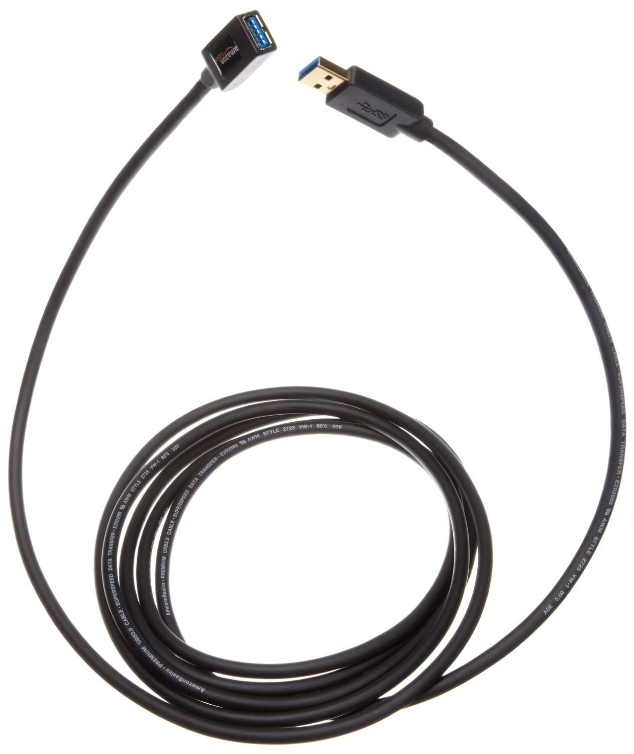 Amazon Basics Cavo Prolunga USB 3.0 3m Nero 4,8Gbps