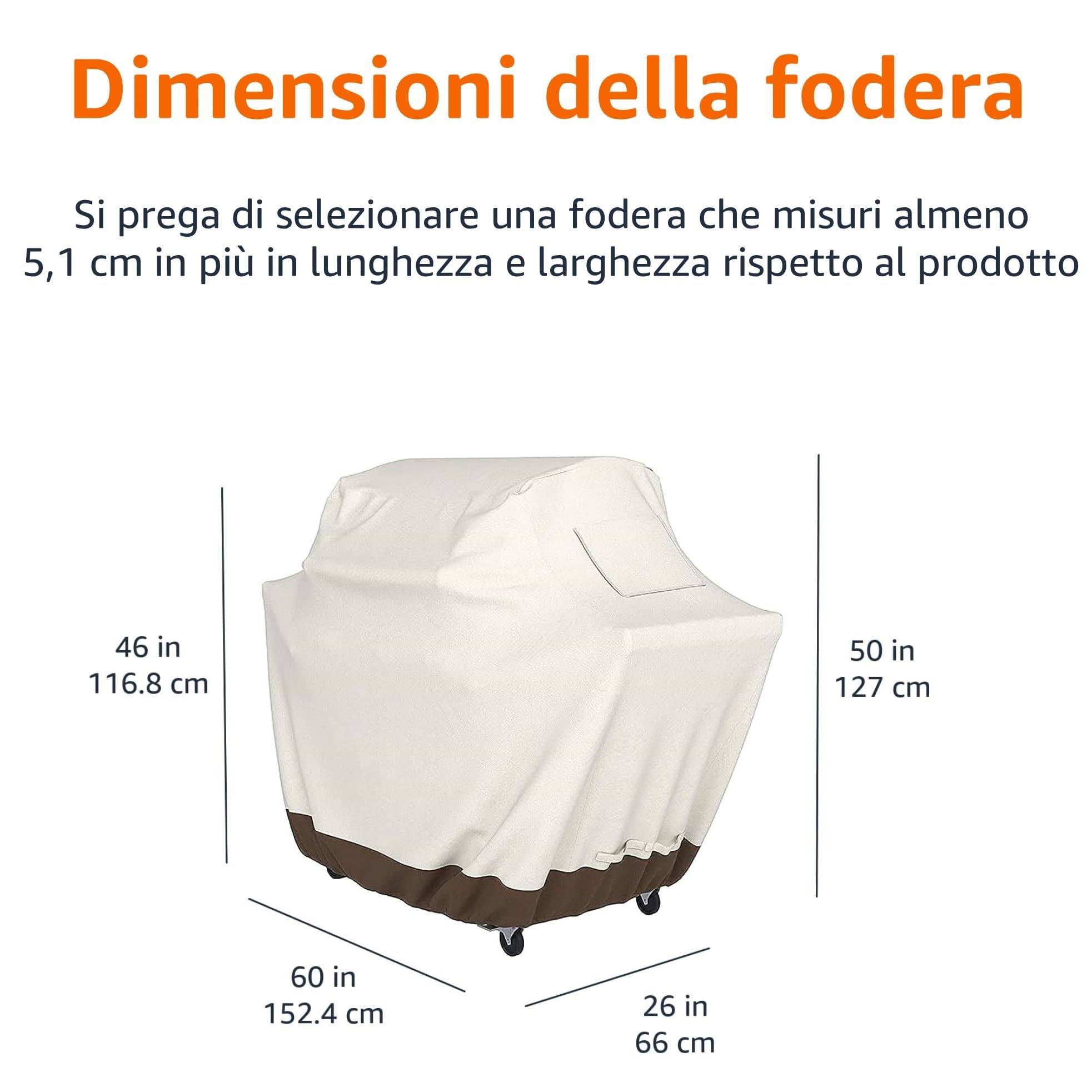 Amazon Basics Copertura Barbecue M 152x66x117 cm Impermeabile