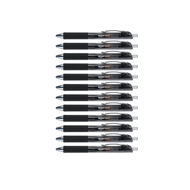 Amazon Basics Penne Gel Nere 12 Pezzi Punta 0,7 mm