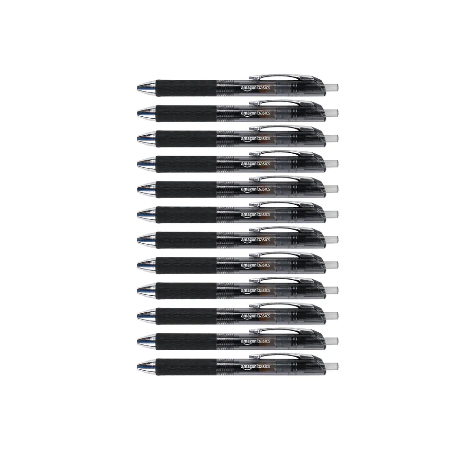 Amazon Basics Penne Gel Nere 12 Pezzi Punta 0,7 mm