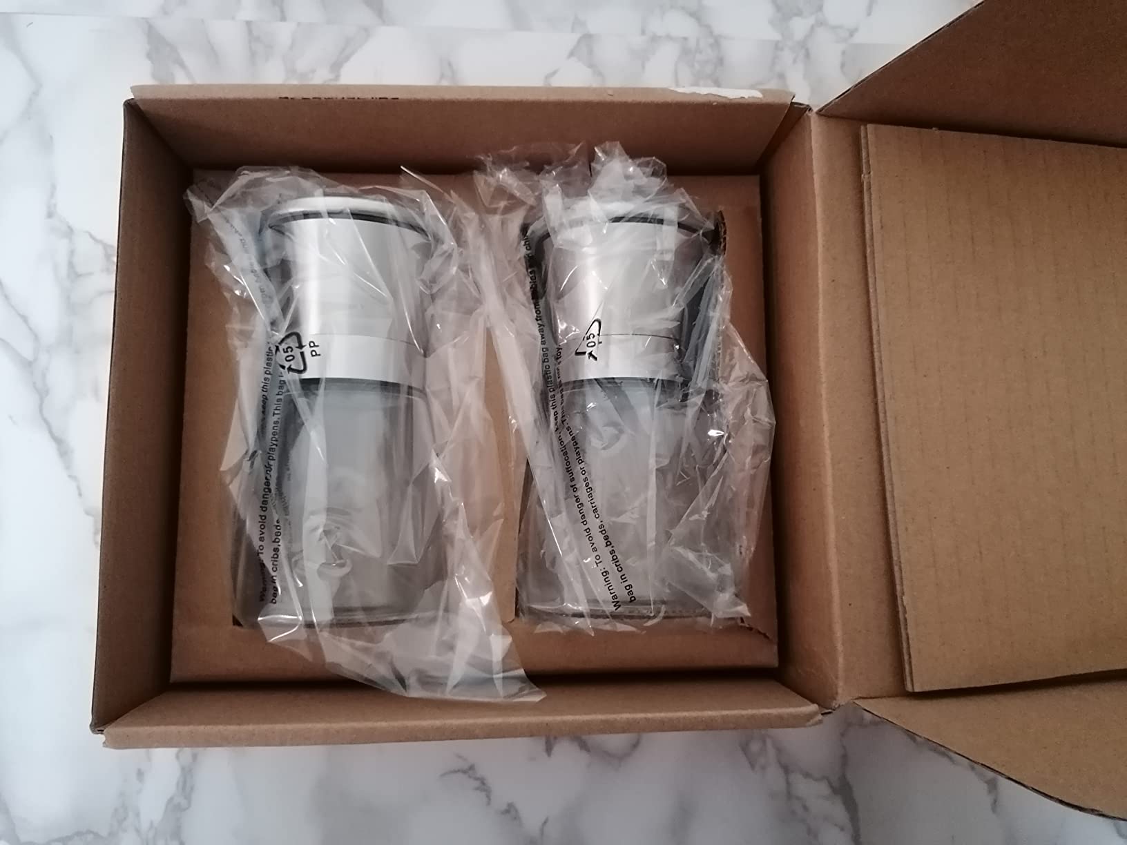 Amazon Basics Set 2 Macinasale e Macinapepe Vetro 155 g Ceramica
