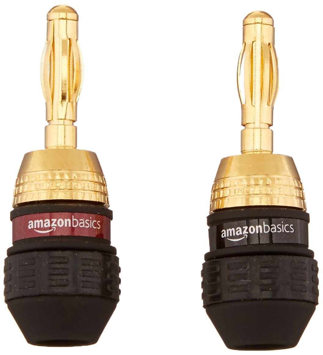 Amazon Basics Connettori a Banana 12 Pezzi 6 Paia Placcati Oro