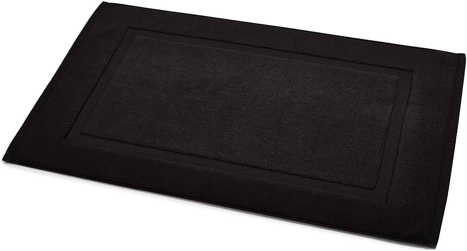 AmazonBasics Tappetino Bagno 51x79 cm Nero in Cotone